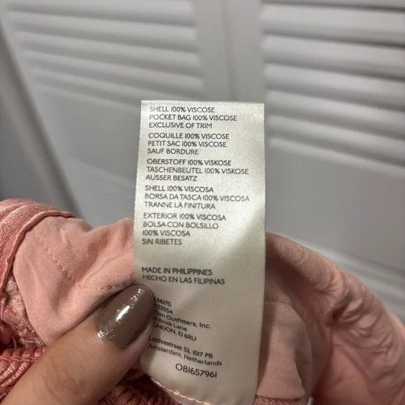 Anthropologie Womens Satin Peach Elastic Waist Balloon Harem Pants Size S - Picture 6 of 6